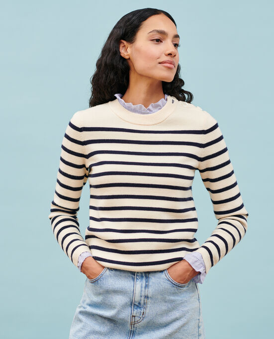 MADDY - Pullover aus Merinowolle im Marinelook STP JTST NSKY