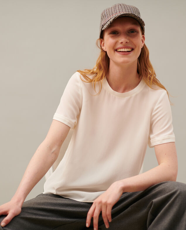 CORINNE - T-Shirt aus Seide 01 white