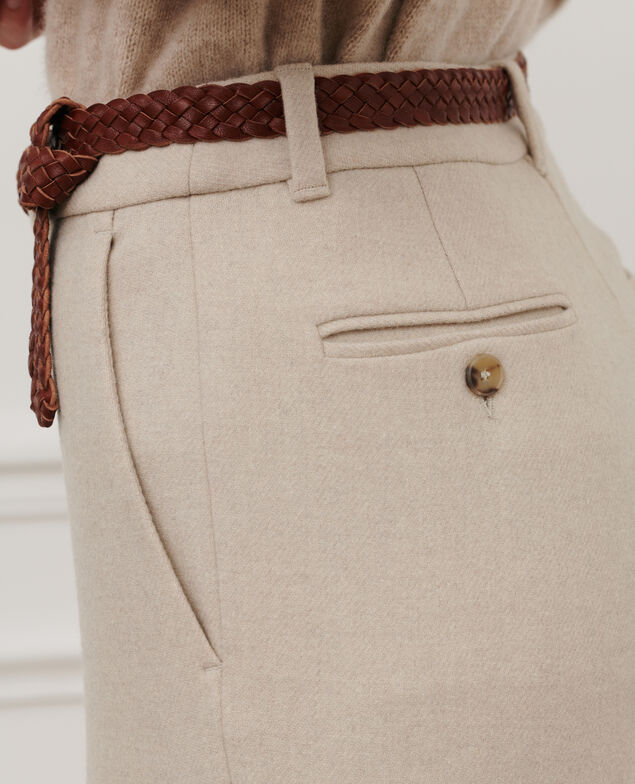 BLANDINE - Gerade Hose aus Flanell