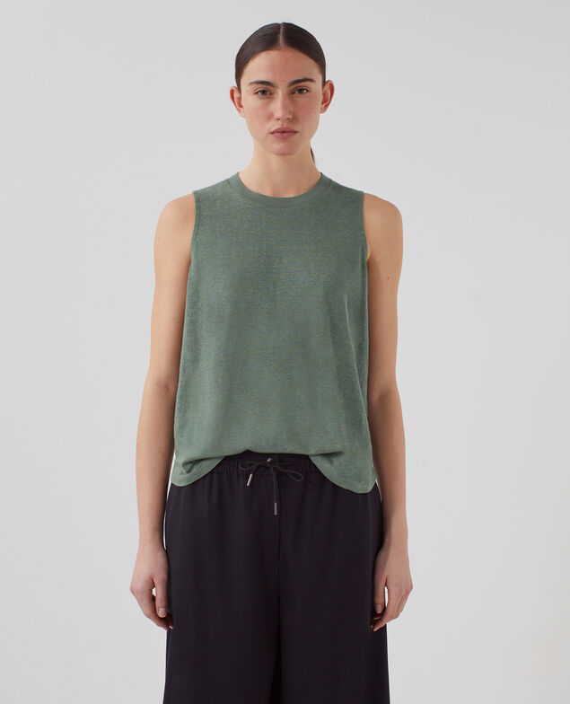 MARCELLE - Top aus Leinen U570 olive