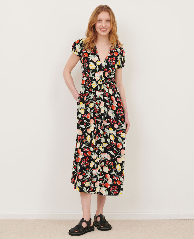LUDIVINE - Langes fließendes Kleid 103 print black