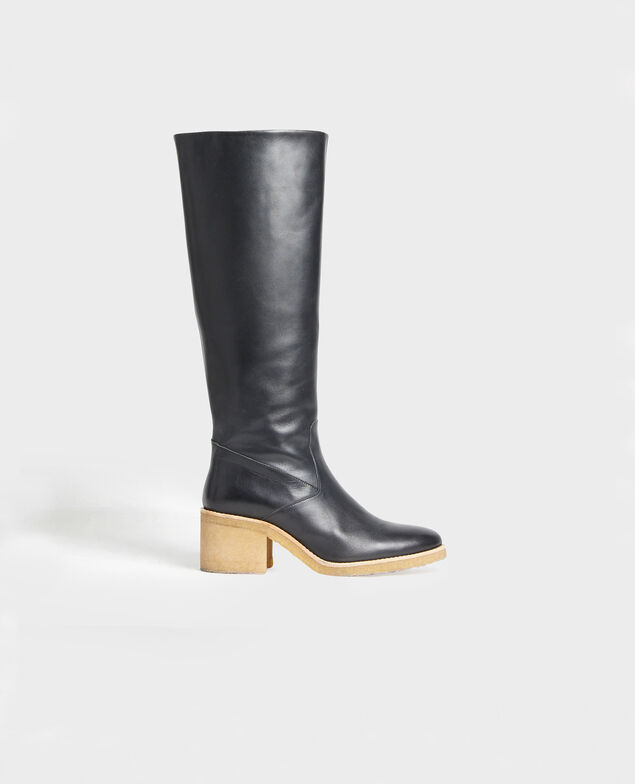 Lederstiefel mit Kreppsohle Black beauty