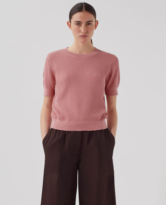 Kurzärmliger Pullover aus Baumwolle U120 pink