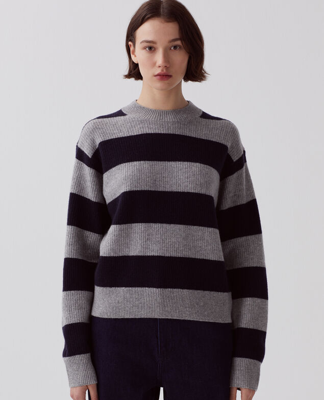 - Pullover aus Wolle I023 st navy/grey