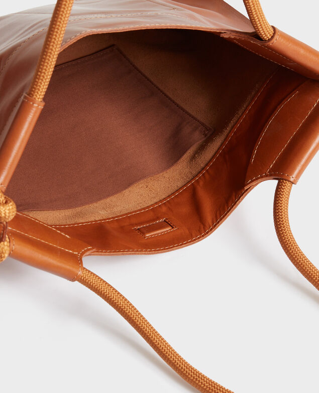 Tragetasche aus Leder Camel