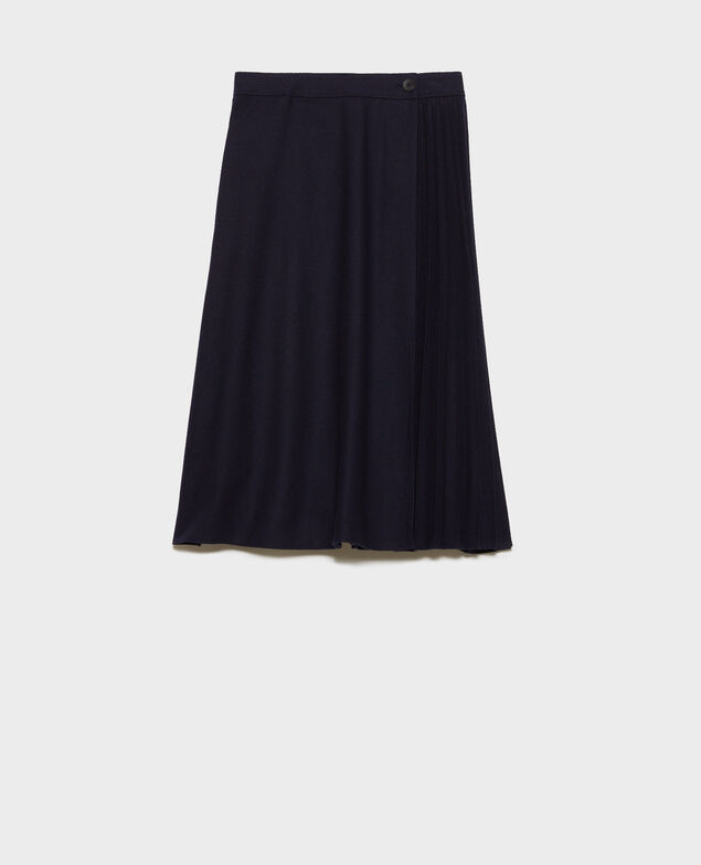 Plissee-Rock aus Flanell 7012c 69 navy