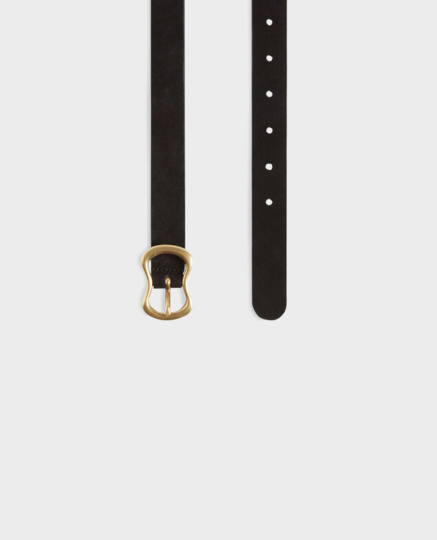 Schmaler Wildledergürtel 8853 09 black 3wbe041