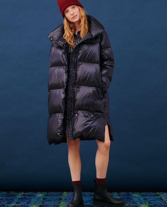 Lange Daunenjacke 8825 78 PURPLE