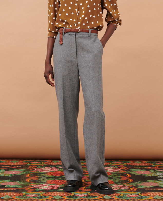 BLANDINE - Gerade Hose aus Flanell