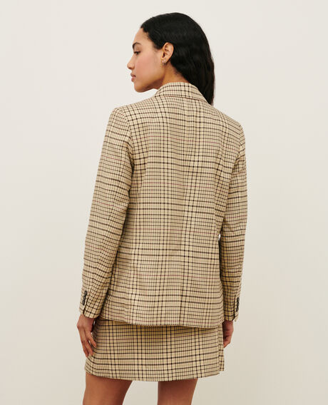 Blazer aus Mischbaumwolle 0400 cream checks 3sja272c04