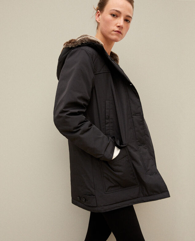 Parka mit einer Kapuze Noir