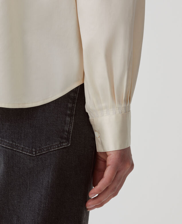 Bluse aus Satin-Baumwolle I300 pearled ivory
