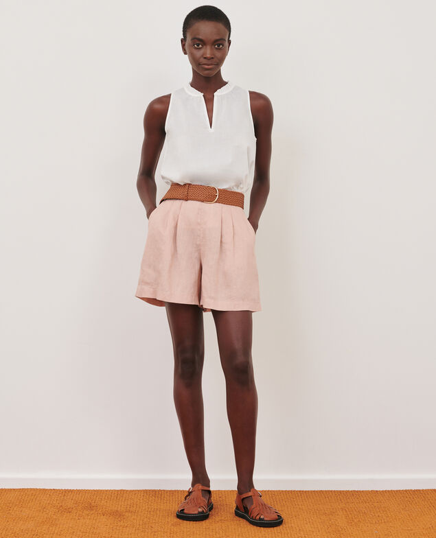 Shorts aus Leinen 32 beige