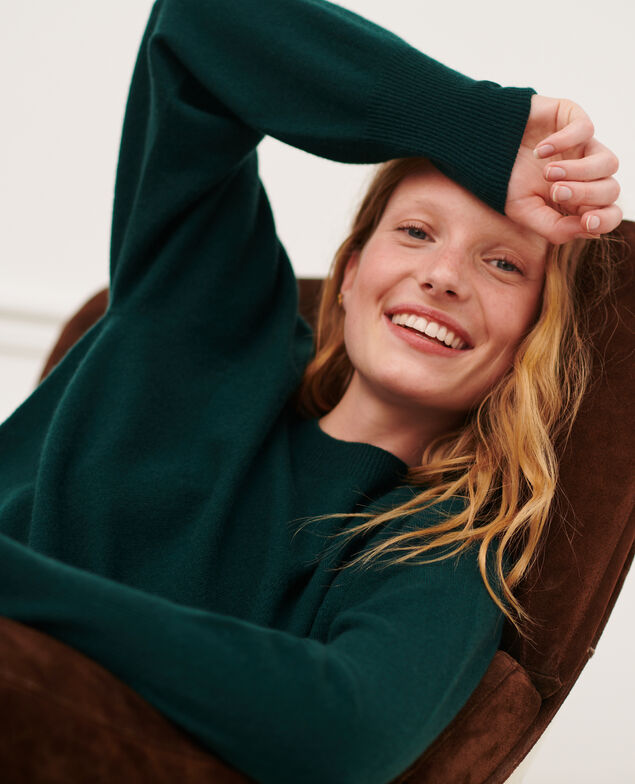 Pullover mit Rundhalsausschnitt aus Kaschmir 8886 55 green