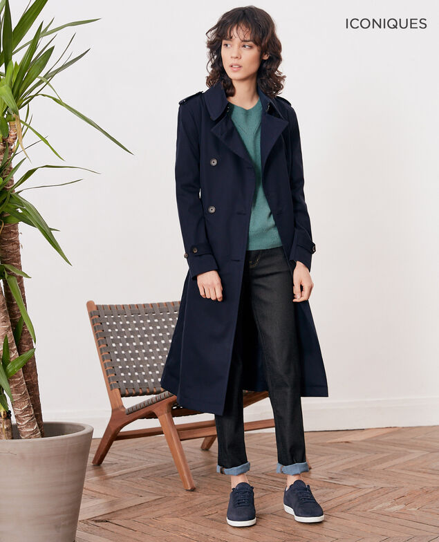 Klassischer schnitt trenchcoat Navy