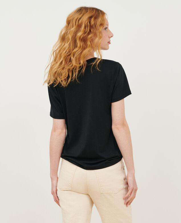 LÉA - Fließendes T-Shirt mit V-Ausschnitt