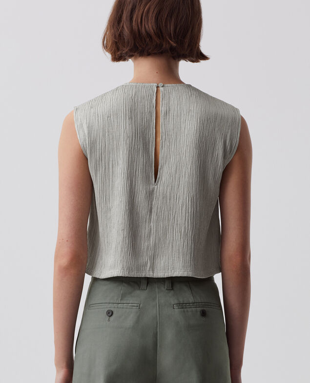 Ärmelloses strukturiertes  Top J050 shadow gray