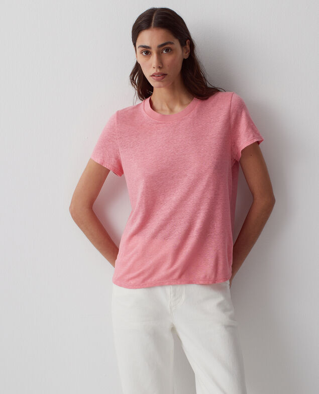 AMANDINE - T-Shirt mit Rundhalsausschnitt aus Baumwolle H110 lantana