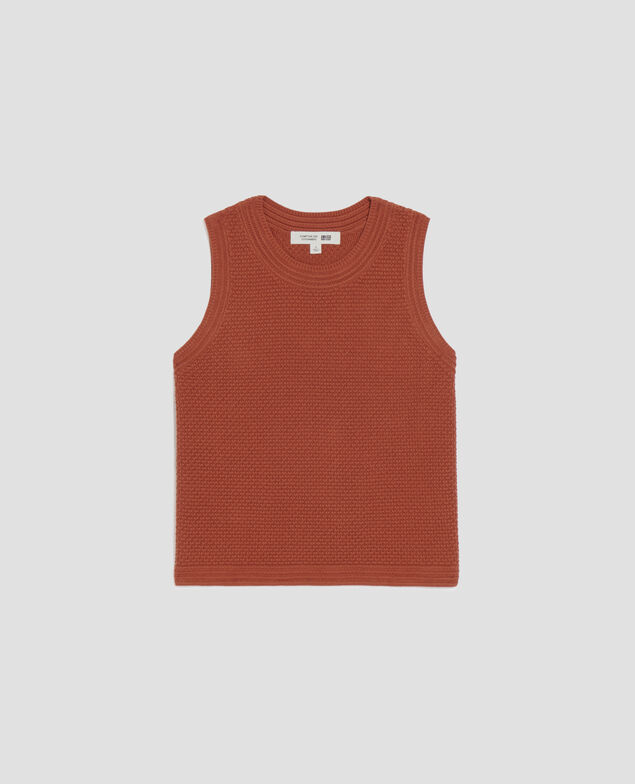 Top mit Ajourstrick aus Baumwolle U260 orange