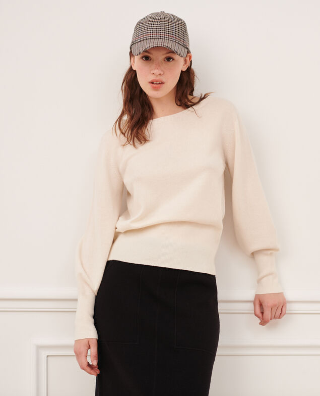 Feiner Pullover aus Kaschmir mit U-Boot-Kragen Jet stream