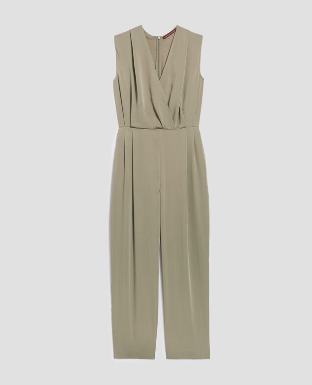 Satinierter fließender Jumpsuit I560 covert green