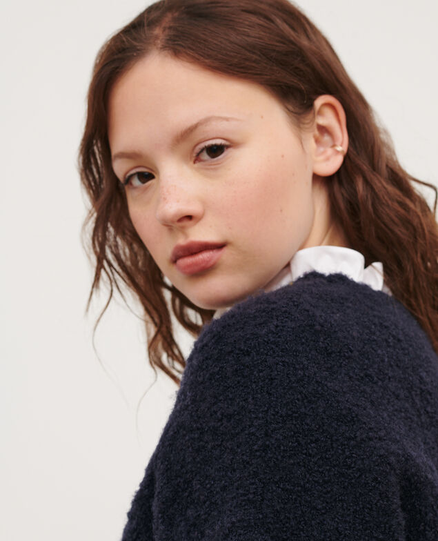 Pullover aus Mischwolle mit Rundhalsausschnitt 8841 69 navy