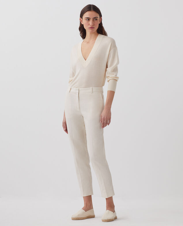 MARGUERITE - Zigarettenhose H303 white swan