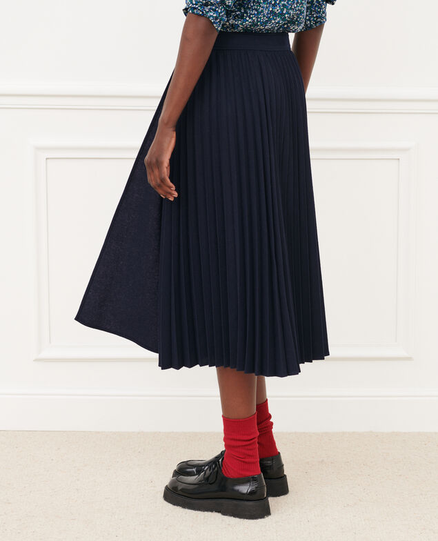 Plissee-Rock aus Flanell 7012c 69 navy