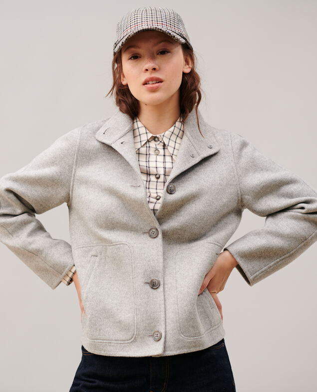 Doppelseitige Woll- und Kaschmirjacke 8848 03 gray