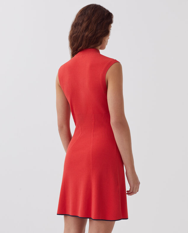 Kurzes Strickkleid J240 paprika orange