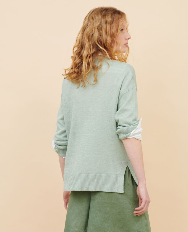 Cardigan aus Leinen 50 green