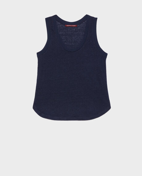 Ärmelloses T-Shirt aus Leinen 4232 maritime blue 3ste180f05