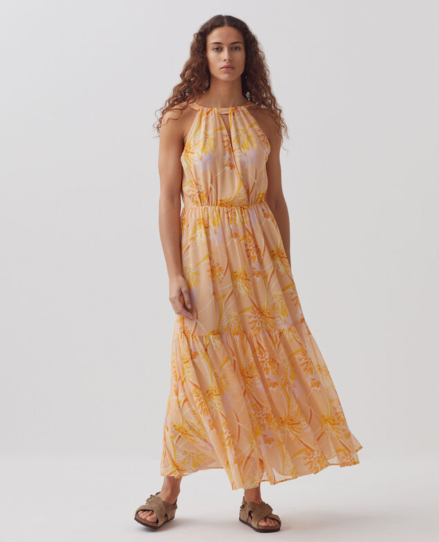 Langes fließendes Kleid H310 dahlia v2 beige
