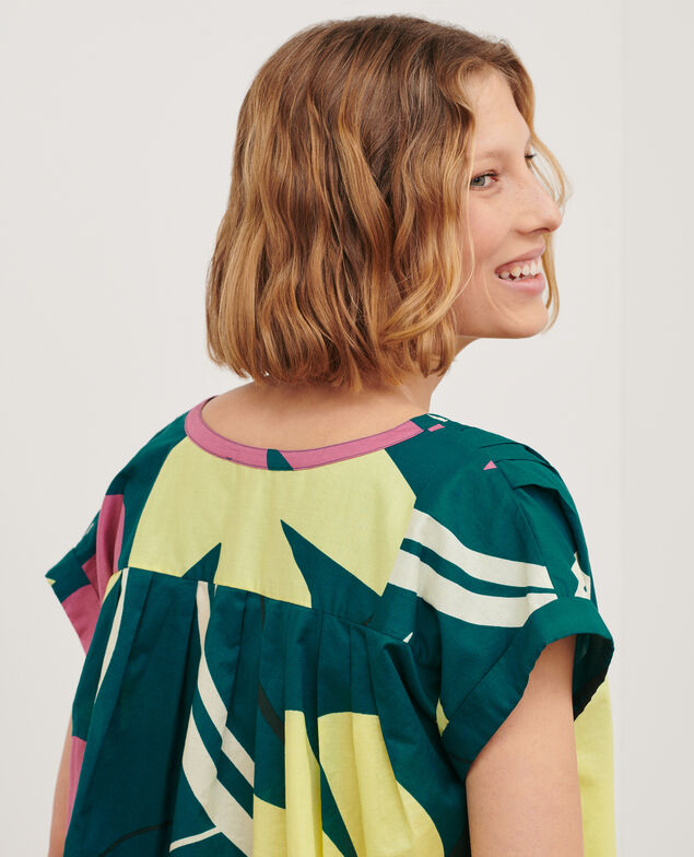 Gemusterte Bluse 0649 birdy blue 3sbl292c11