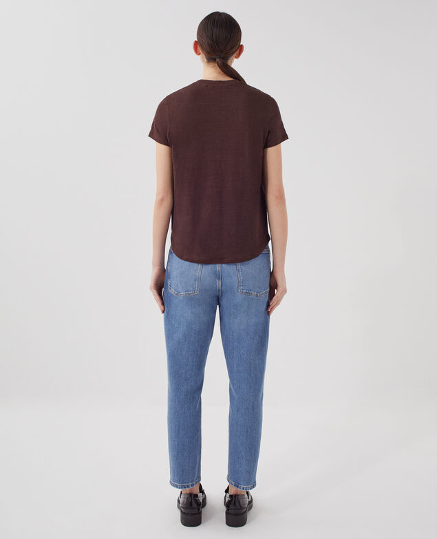 AMANDINE - T-Shirt mit Rundhalsausschnitt aus Baumwolle U190 wine