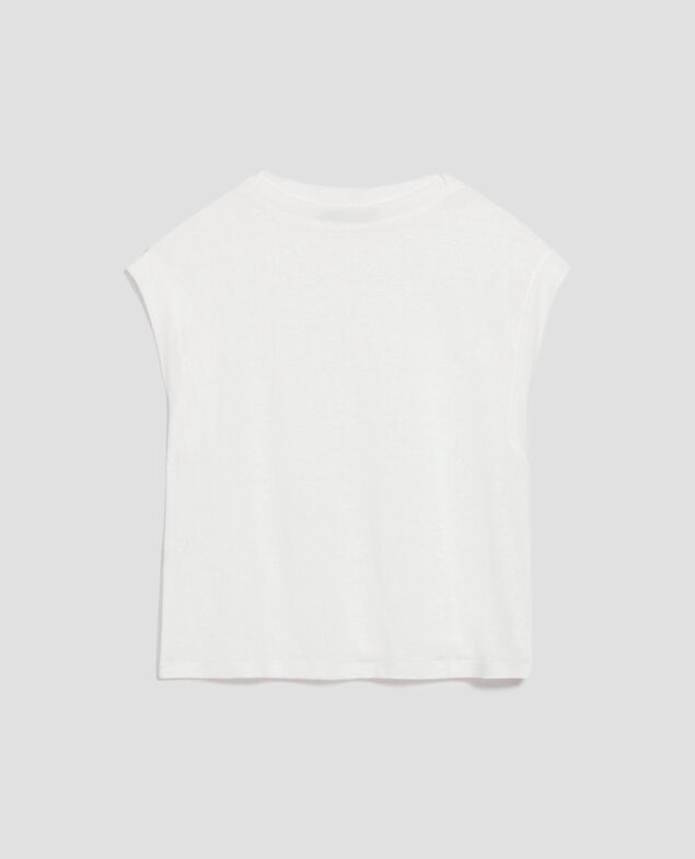 KARO - Boxy T-Shirt aus Leinen U010 off white