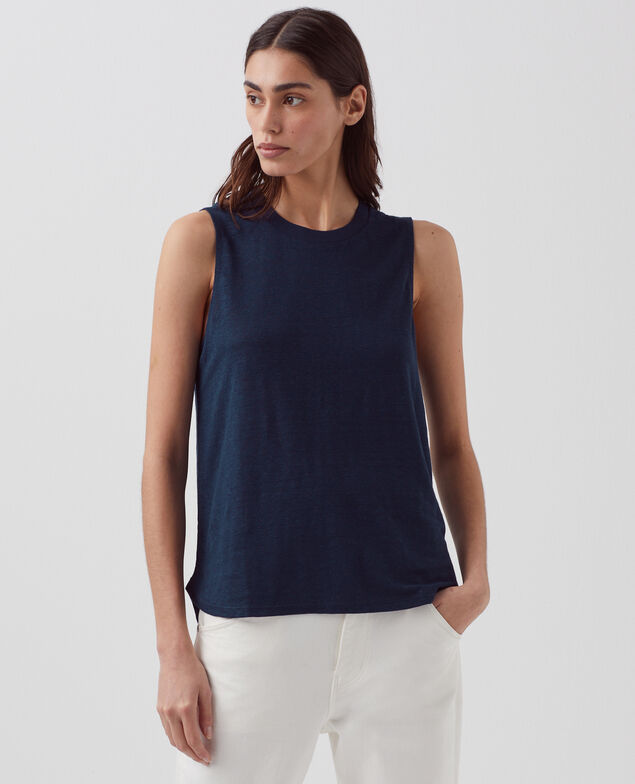 MARCELLE - Top aus Leinen H695 night sky