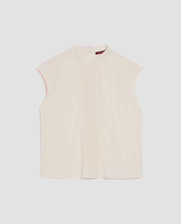 Fließend fallende Bluse ohne Ärmel J300 natural
