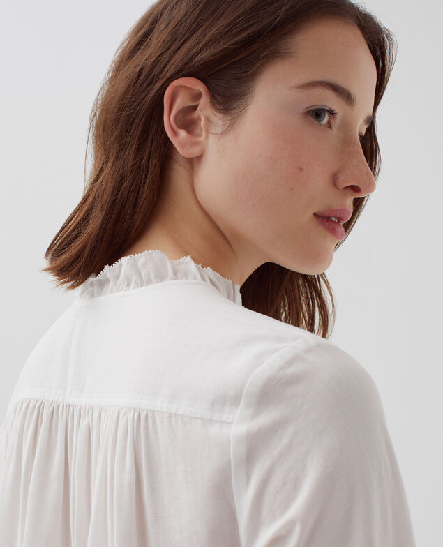 Bluse mit Volant-Details H013 gardenia