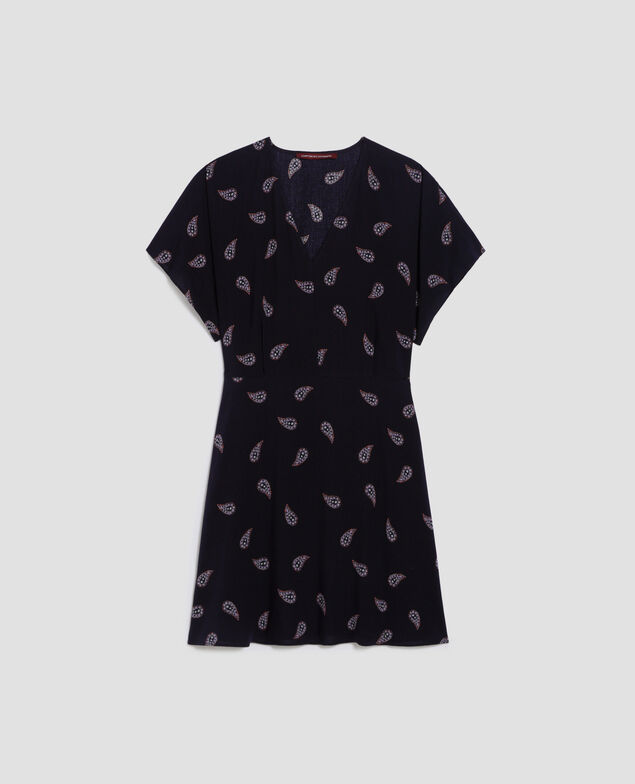 Kurzes Kleid mit fließendem Fall J693 ma paisley navy