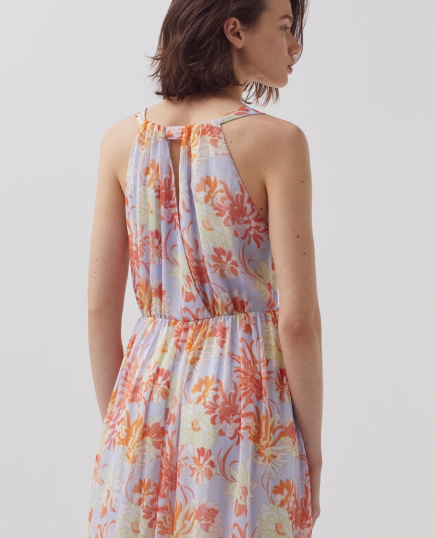 Langes fließendes Kleid H603 dahlia blue