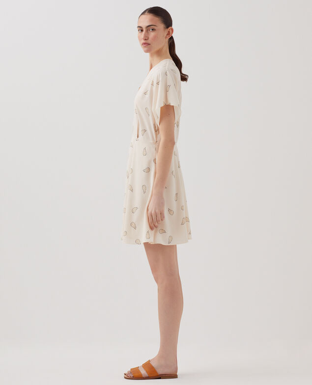 Kurzes Kleid mit fließendem Fall J492 ma paisley gold