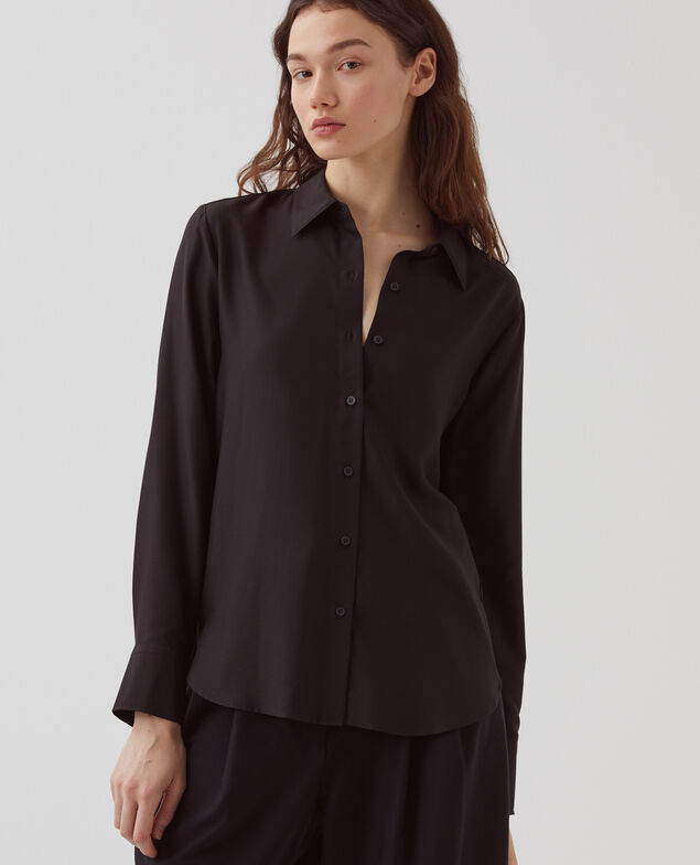SIBYLLE - Fließende Bluse H091 black beauty