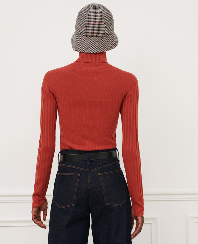 Rollkragenpullover aus Merinowolle 8830 16 red