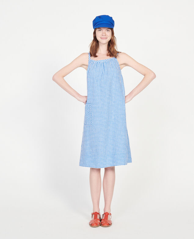 Baumwollkleid Vichy princess blue gardenia