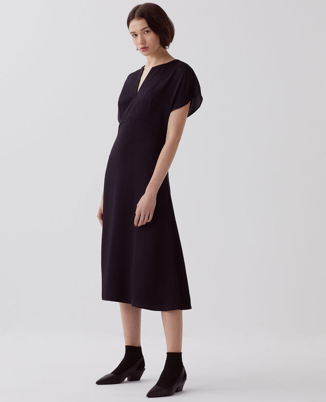 Fließend fallendes Kleid mit seidigem Griff H091 black beauty