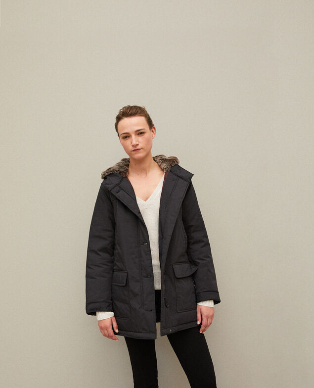 Parka mit einer Kapuze Noir