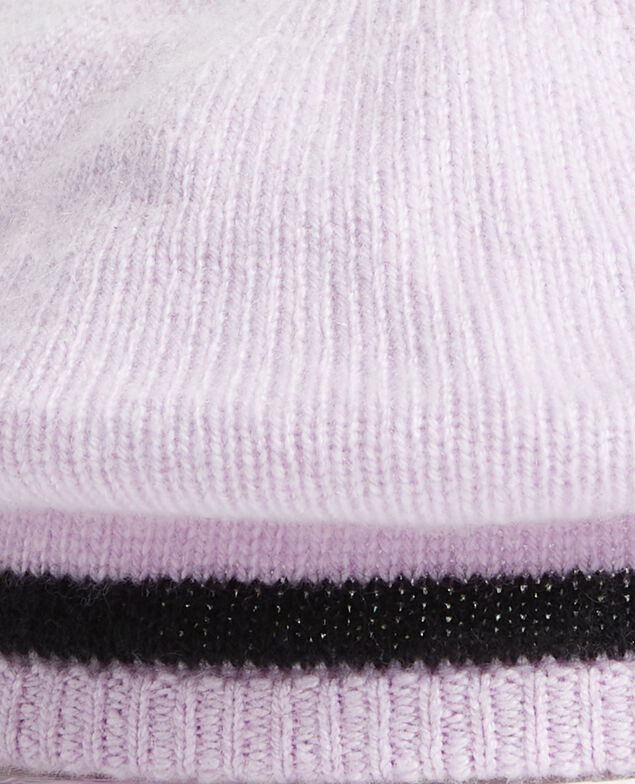 Barett aus Kaschmir Stripe lilac blackbeauty
