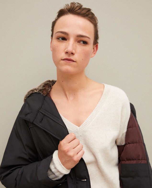 Parka mit einer Kapuze Noir