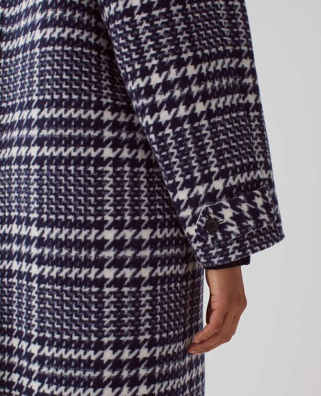 Langer Mantel I681 houndstooth ble